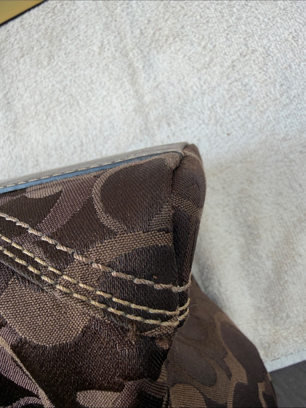 Coach Brown Chelsea Optic Turn Lock satchel with Braided Handles 10995 - Picture 8 of 10